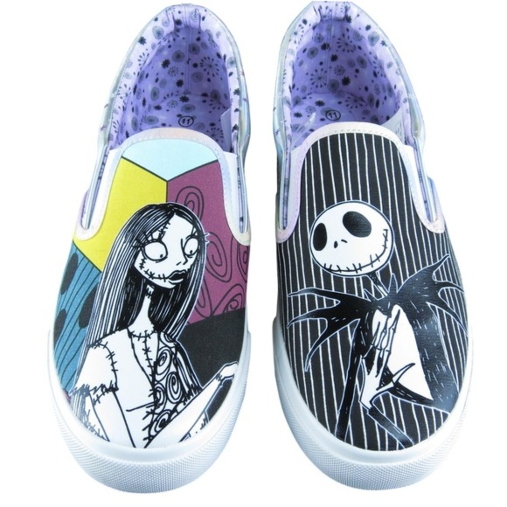 Jack‎ & Sally Nightmare Before Christmas Women Slip-On 11 Multicolor Synthetic